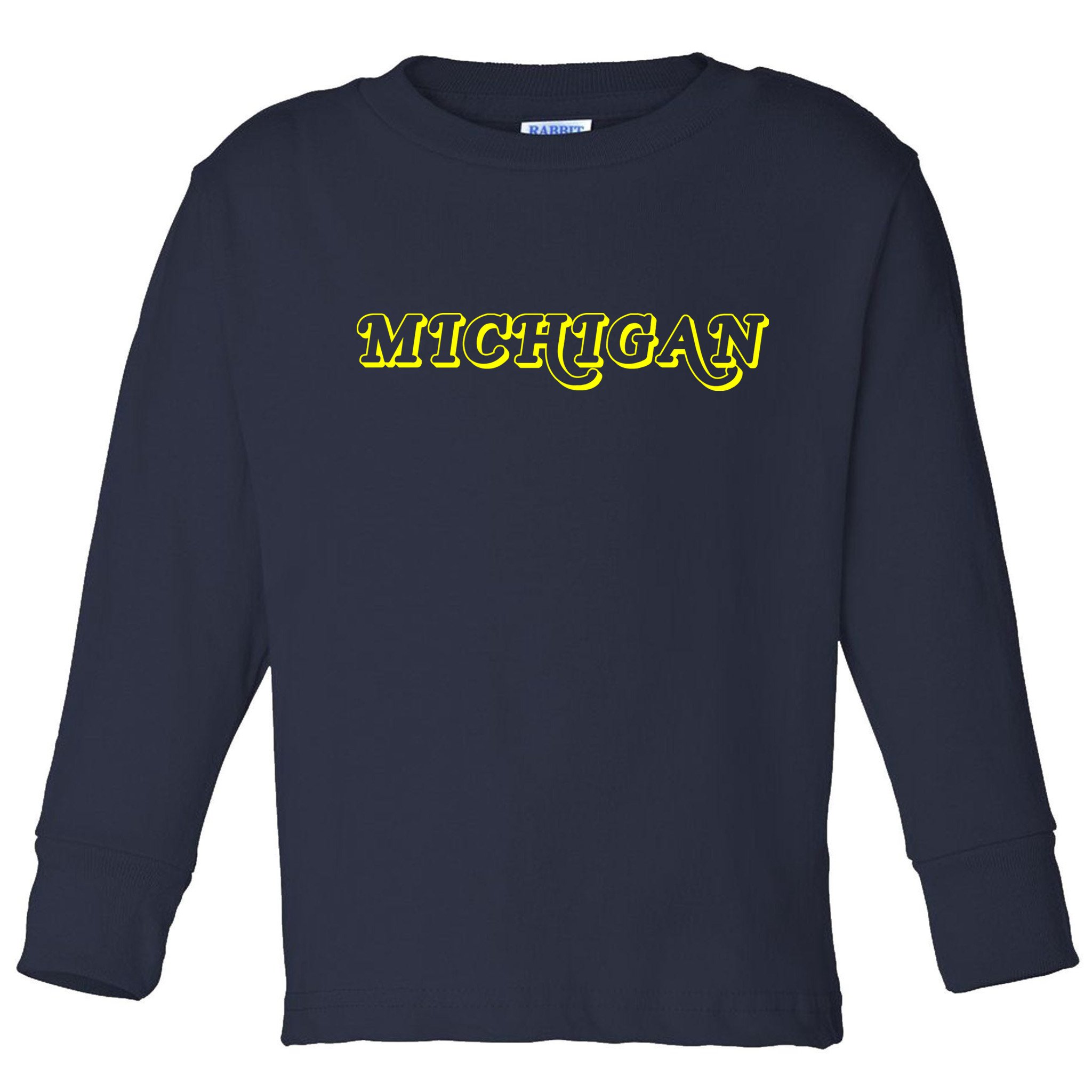 Retro Michigan Logo Toddler Long Sleeve Shirt