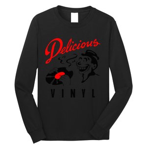 Retro Music Lover Quote Delicious Meme Vinyl Funny Basic Long Sleeve Shirt