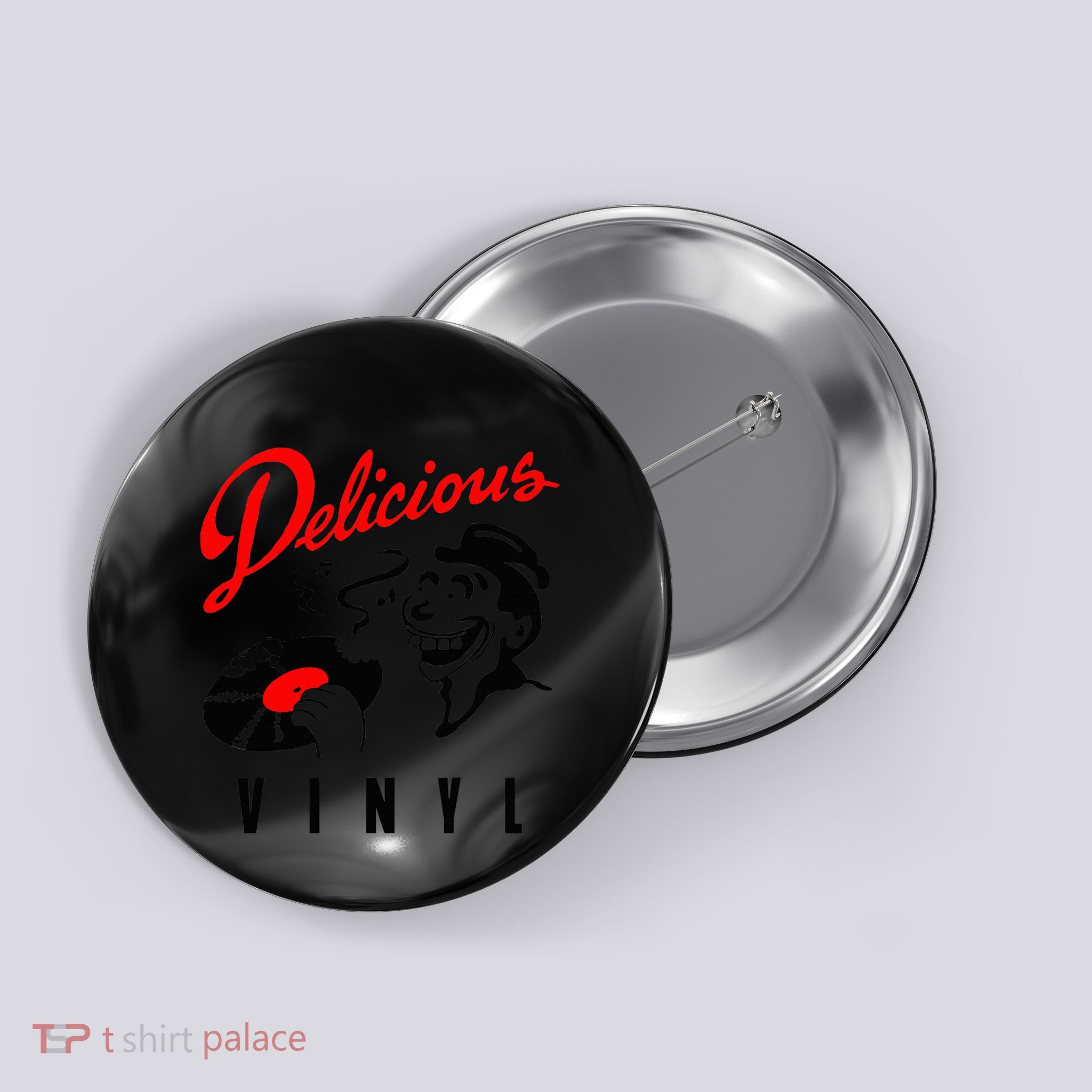 Retro Music Lover Quote Delicious Meme Vinyl Funny Basic Button