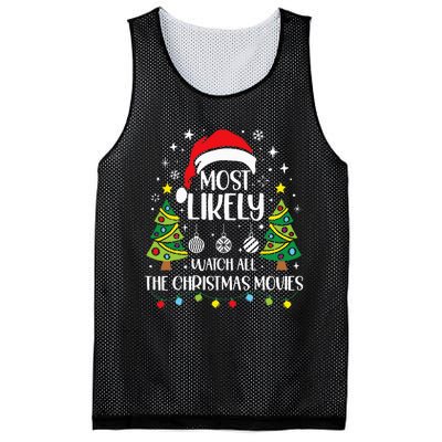 Retro Most Likely To Watch All The Christmas Movies Family Mesh Reversible Basketball Jersey Tank