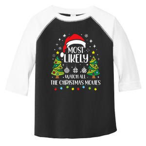 Retro Most Likely To Watch All The Christmas Movies Family Toddler Fine Jersey T-Shirt