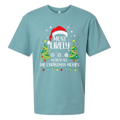 Retro Most Likely To Watch All The Christmas Movies Family Sueded Cloud Jersey T-Shirt