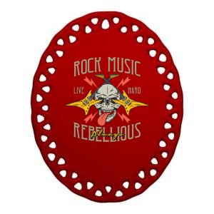 Rock Music Live Hard Always Ceramic Oval Ornament