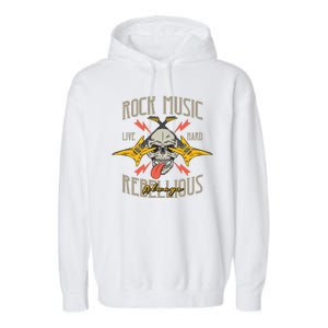 Rock Music Live Hard Always Garment-Dyed Fleece Hoodie