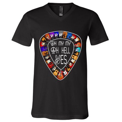 Retro Music Lover's Yes Hells My Petty Guitar V-Neck T-Shirt