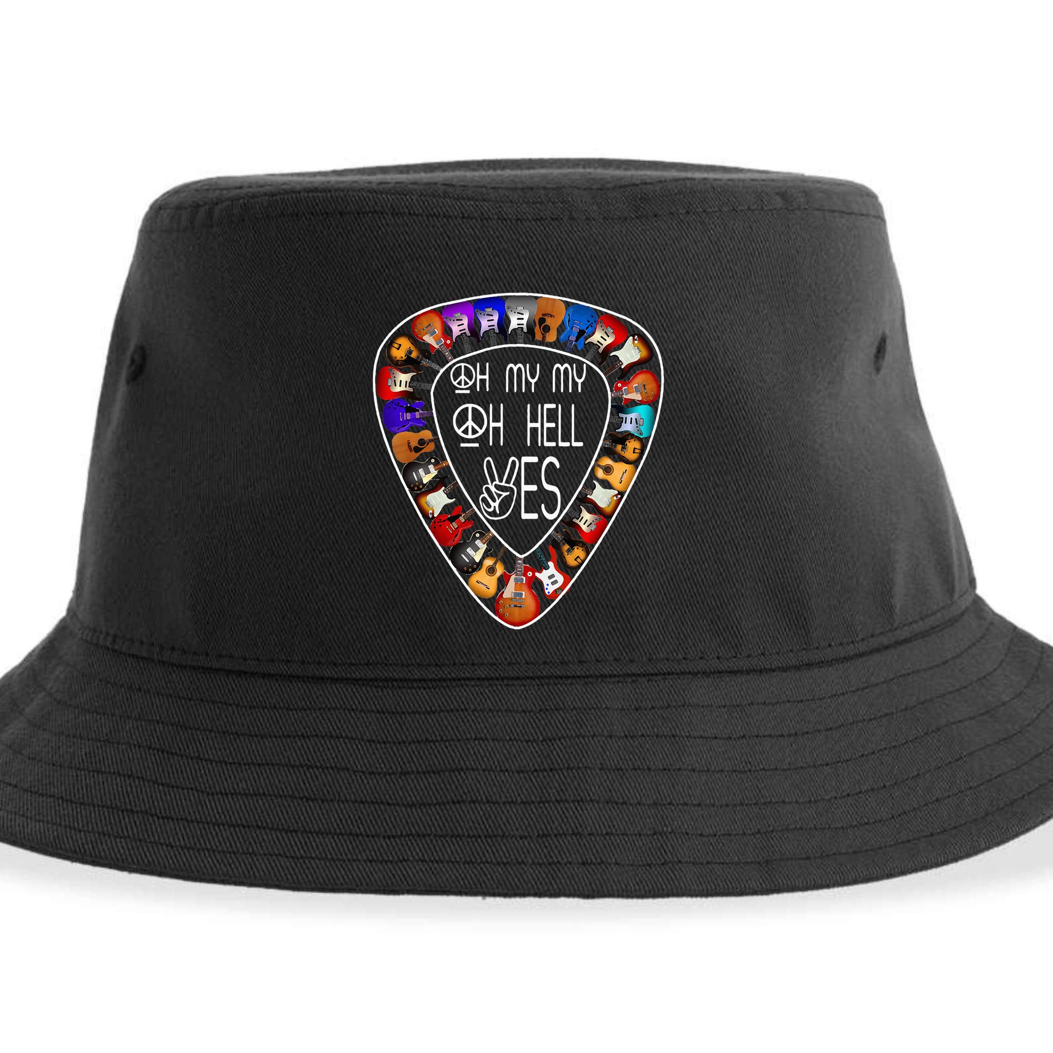 Retro Music Lover's Yes Hells My Petty Guitar Sustainable Bucket Hat