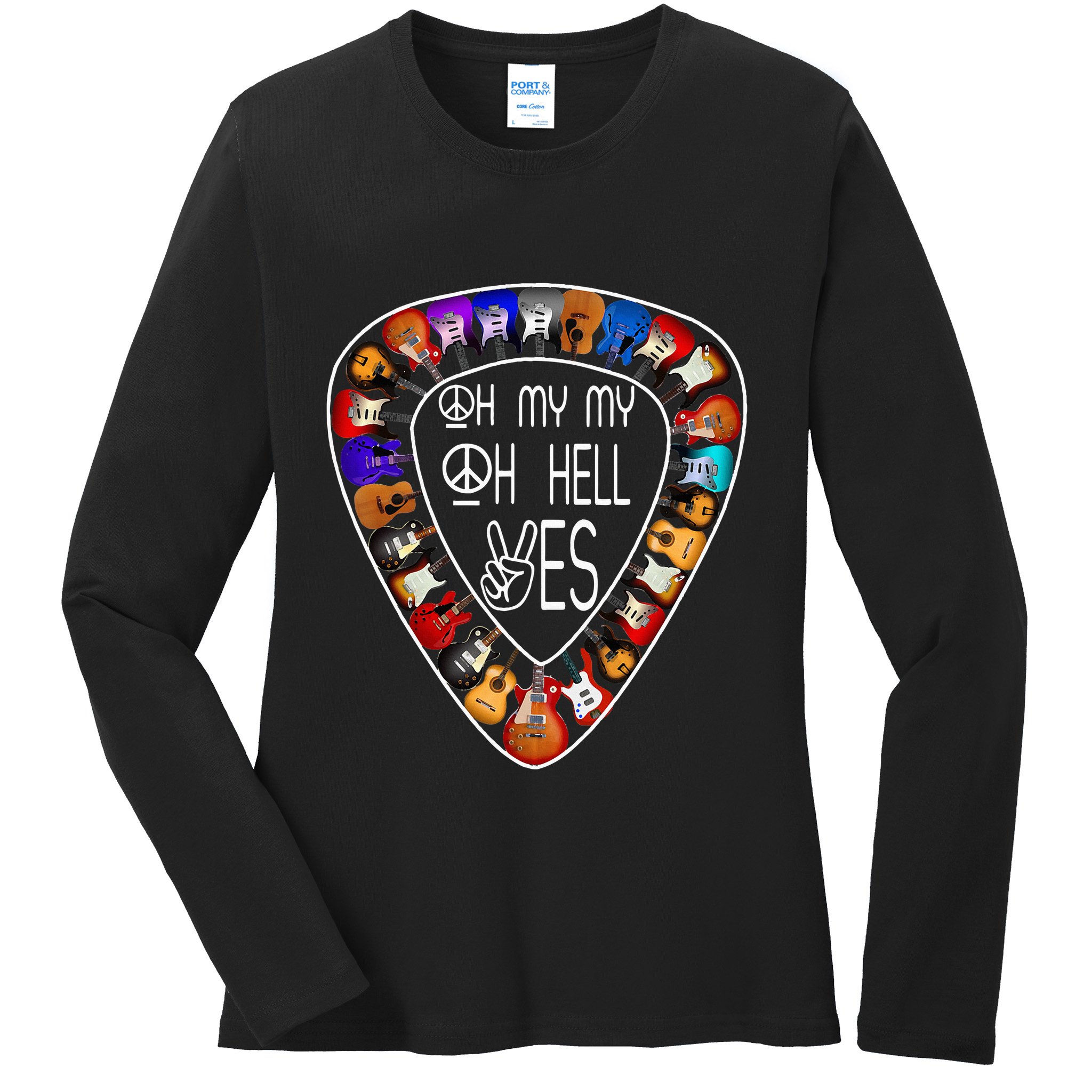 Retro Music Lover's Yes Hells My Petty Guitar Ladies Long Sleeve Shirt