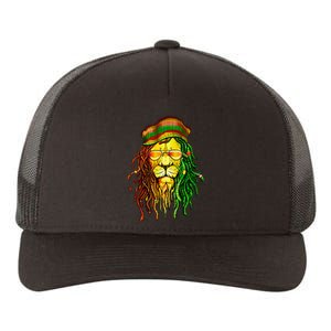 Reggae Music Lovers Jamaican Lion Yupoong Adult 5-Panel Trucker Hat