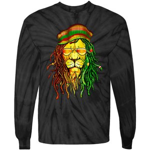 Reggae Music Lovers Jamaican Lion Tie-Dye Long Sleeve Shirt