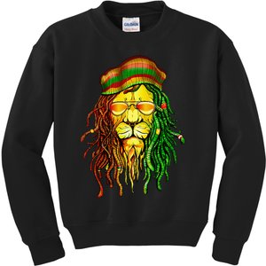 Reggae Music Lovers Jamaican Lion Kids Sweatshirt