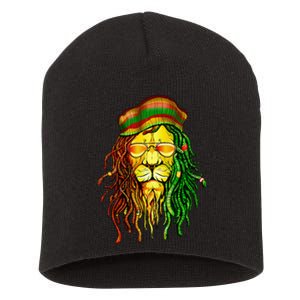 Reggae Music Lovers Jamaican Lion Short Acrylic Beanie