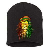 Reggae Music Lovers Jamaican Lion Short Acrylic Beanie