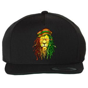 Reggae Music Lovers Jamaican Lion Wool Snapback Cap