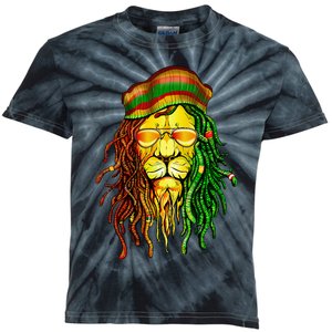 Reggae Music Lovers Jamaican Lion Kids Tie-Dye T-Shirt