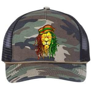 Reggae Music Lovers Jamaican Lion Retro Rope Trucker Hat Cap