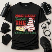 Retro Most Likely To Eat All The Christmas Tree Cakes Debbie Performance Shirt