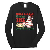 Retro Most Likely To Eat All The Christmas Tree Cakes Debbie Long Sleeve Shirt