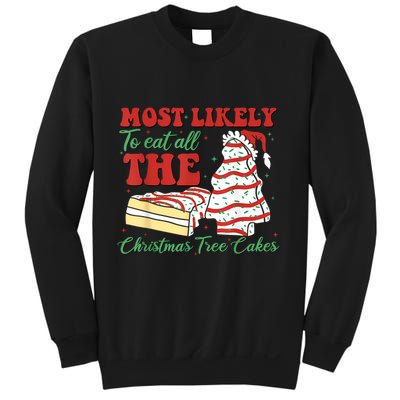 Retro Most Likely To Eat All The Christmas Tree Cakes Debbie Sweatshirt