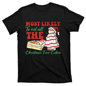 Retro Most Likely To Eat All The Christmas Tree Cakes Debbie T-Shirt