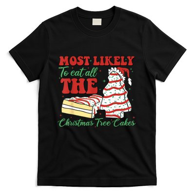 Retro Most Likely To Eat All The Christmas Tree Cakes Debbie T-Shirt