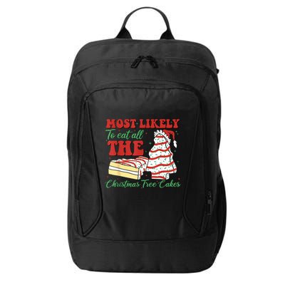 Retro Most Likely To Eat All The Christmas Tree Cakes Debbie City Backpack