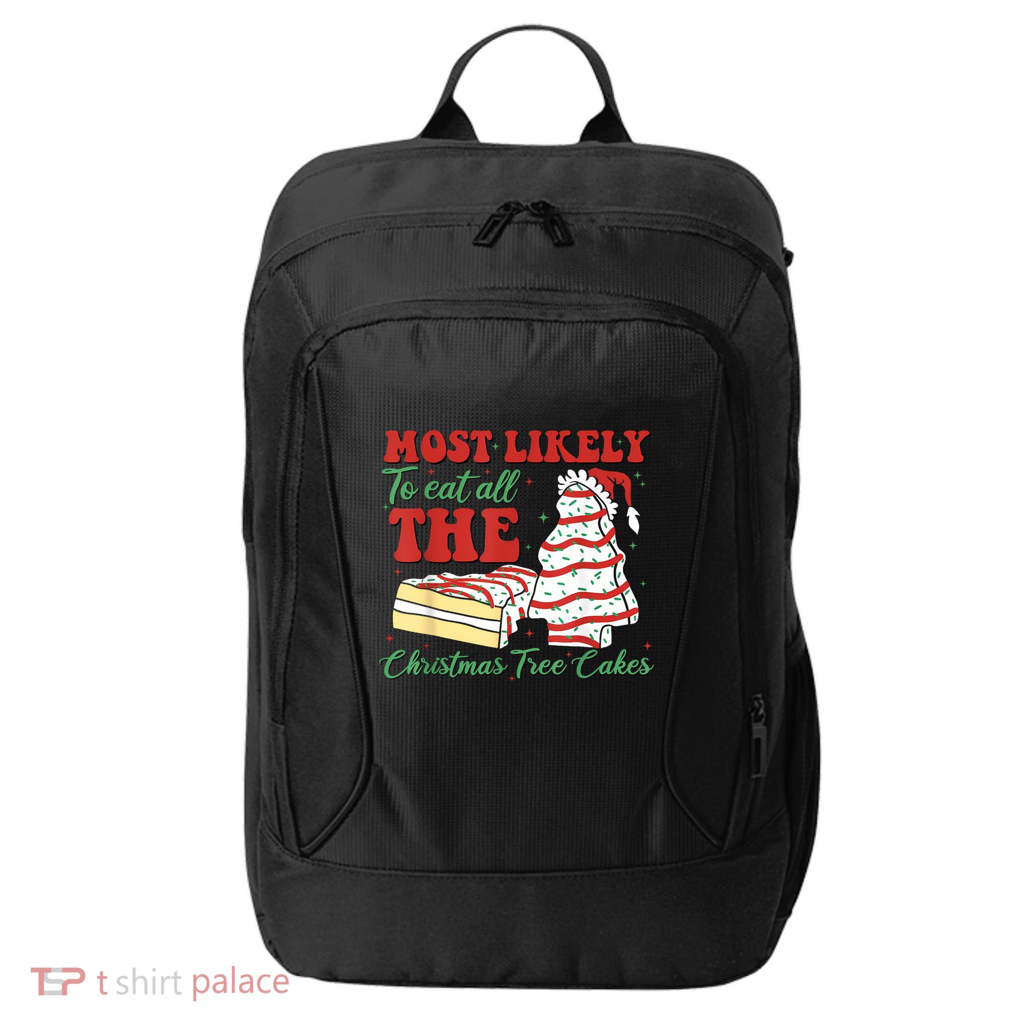 Retro Most Likely To Eat All The Christmas Tree Cakes Debbie City Backpack
