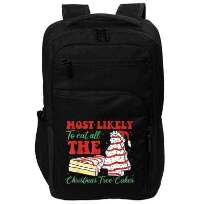 Retro Most Likely To Eat All The Christmas Tree Cakes Debbie Impact Tech Backpack