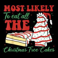 Retro Most Likely To Eat All The Christmas Tree Cakes Debbie Impact Tech Backpack