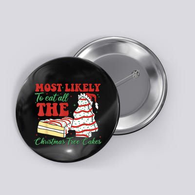 Retro Most Likely To Eat All The Christmas Tree Cakes Debbie Button