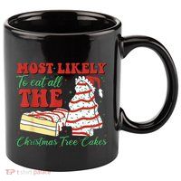 Retro Most Likely To Eat All The Christmas Tree Cakes Debbie 11oz C Handle Ceramic Mug