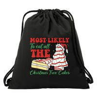 Retro Most Likely To Eat All The Christmas Tree Cakes Debbie Drawstring Bag