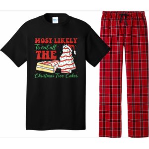 Retro Most Likely To Eat All The Christmas Tree Cakes Debbie Pajama Set