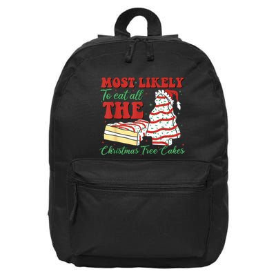 Retro Most Likely To Eat All The Christmas Tree Cakes Debbie 16 in Basic Backpack