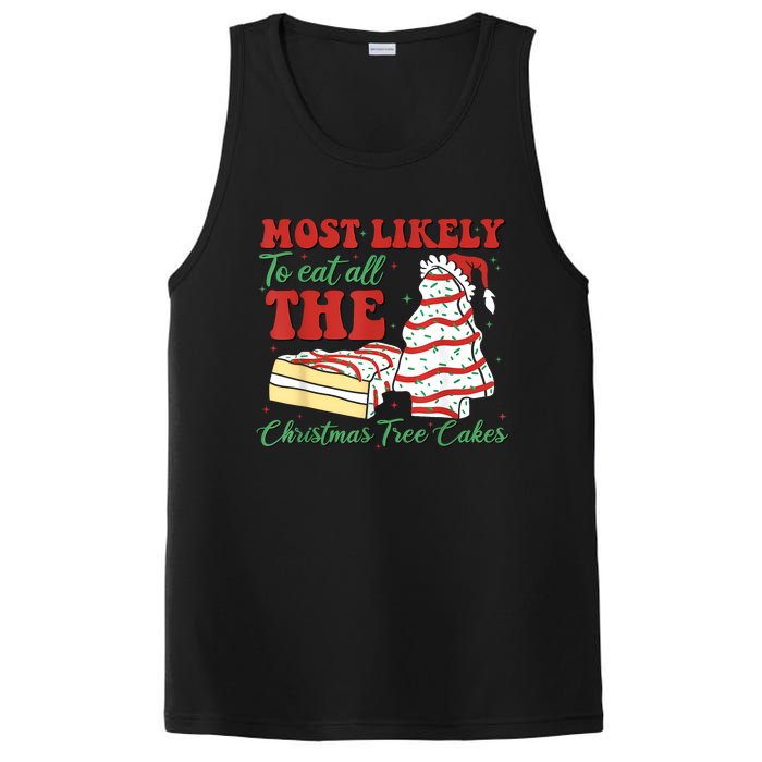 Retro Most Likely To Eat All The Christmas Tree Cakes Debbie PosiCharge Competitor Tank