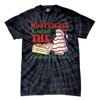 Retro Most Likely To Eat All The Christmas Tree Cakes Debbie Tie-Dye T-Shirt