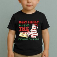 Retro Most Likely To Eat All The Christmas Tree Cakes Debbie Toddler T-Shirt