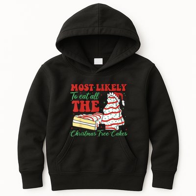 Retro Most Likely To Eat All The Christmas Tree Cakes Debbie Kids Hoodie