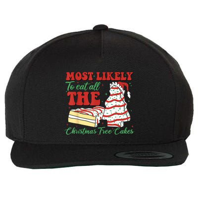 Retro Most Likely To Eat All The Christmas Tree Cakes Debbie Wool Snapback Cap