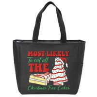 Retro Most Likely To Eat All The Christmas Tree Cakes Debbie Zip Tote Bag