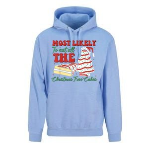 Retro Most Likely To Eat All The Christmas Tree Cakes Debbie Unisex Surf Hoodie