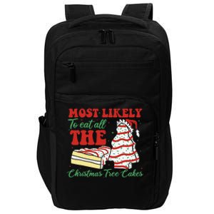 Retro Most Likely To Eat All The Christmas Tree Cakes Debbie Impact Tech Backpack