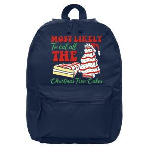 Retro Most Likely To Eat All The Christmas Tree Cakes Debbie 16 in Basic Backpack