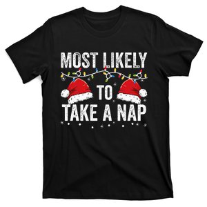 retro Most Likely To Take A Nap Matching Xmas T-Shirt