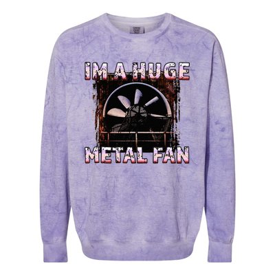 Rock Music Lover Funny Im A Huge Heavy Metal Fan Joke Pun Colorblast Crewneck Sweatshirt