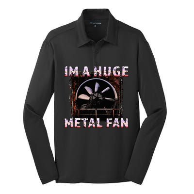 Rock Music Lover Funny Im A Huge Heavy Metal Fan Joke Pun Silk Touch Performance Long Sleeve Polo