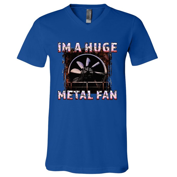 Rock Music Lover Funny Im A Huge Heavy Metal Fan Joke Pun V-Neck T-Shirt