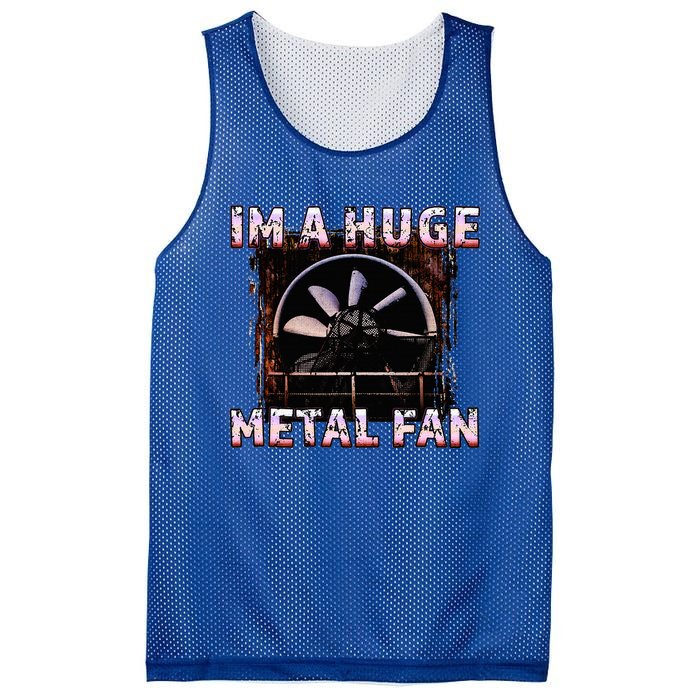 Rock Music Lover Funny Im A Huge Heavy Metal Fan Joke Pun Mesh Reversible Basketball Jersey Tank