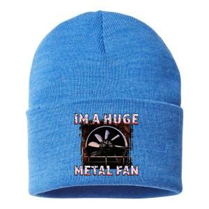 Rock Music Lover Funny Im A Huge Heavy Metal Fan Joke Pun Sustainable Knit Beanie