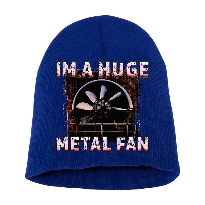 Rock Music Lover Funny Im A Huge Heavy Metal Fan Joke Pun Short Acrylic Beanie