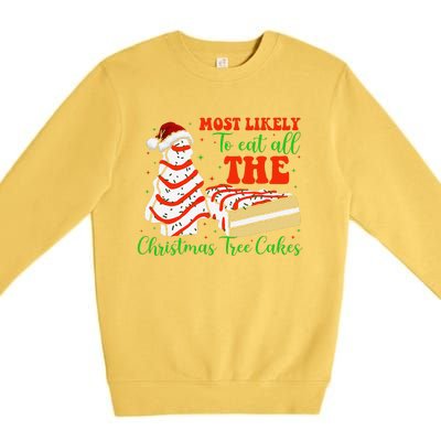 Retro Most Likely To Eat All The Christmas Tree Cakes Debbie Premium Crewneck Sweatshirt